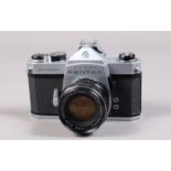 A Chrome Asahi Pentax Spotmatic SP SLR Camera, serial no 4287785, late 1960s, body G-VG, shutter