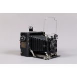 An Ihagee Zweiverschluss Duplex Plate Camera, 9 x 12cm (Nr 1020), serial no 198928, body F, focal