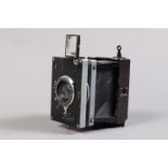 An Ica Bébé Strut Folding Plate Camera, for 4.5cm x 6cm plates, with Zeiss Tessar f/4.5 75mm lens,