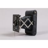 A Canadian Vest Pocket Kodak Strut Folding Camera, for 127 roll film, Autographic back, body G,
