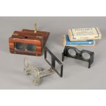 French Glass Stereoscopic Diapositives, 107mm x 45mm, including Lourdes, Italy, negatives, Paris,