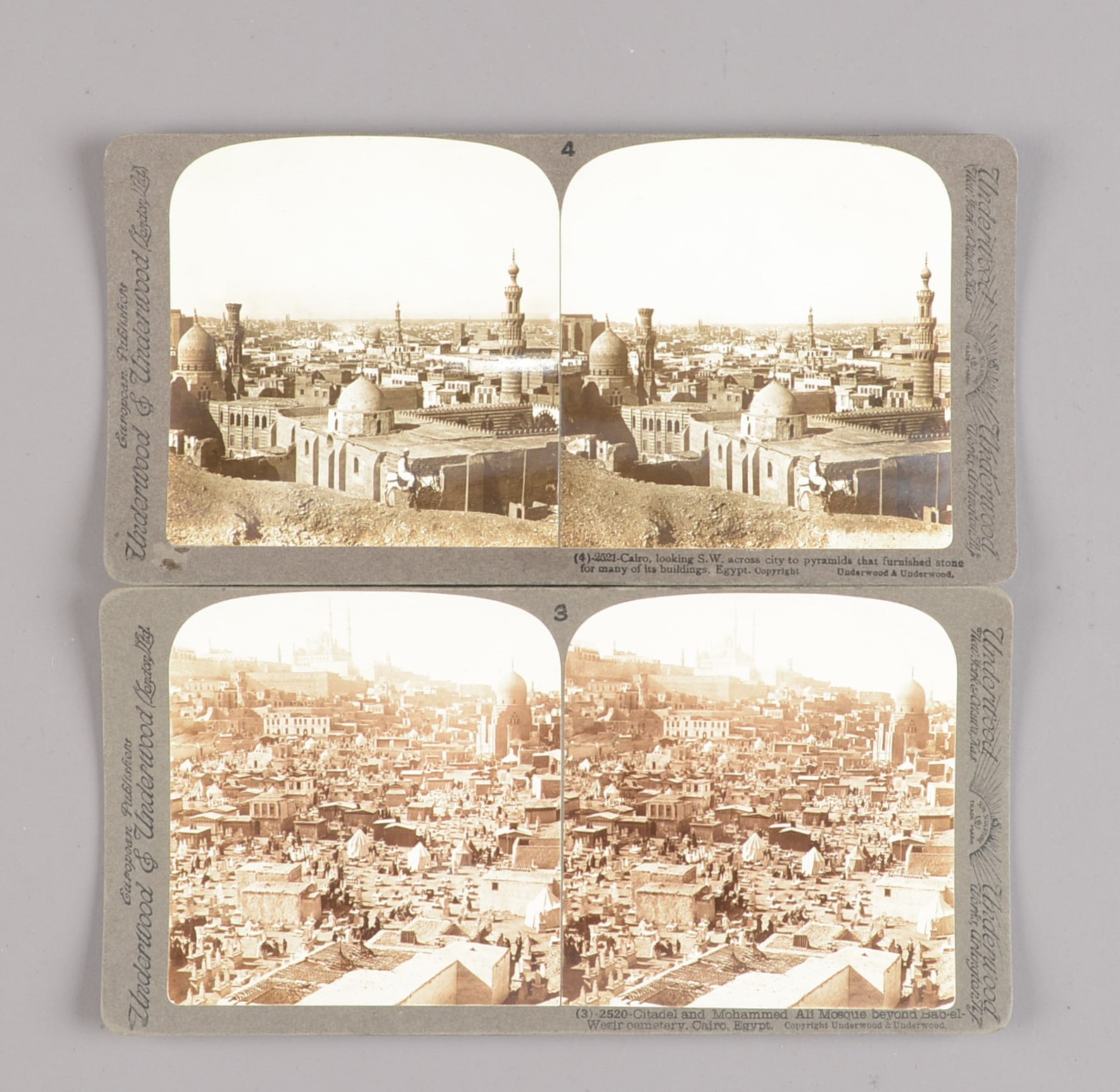 Underwood & Underwood Stereoscopic Cards, Around The World Through The Stereoscope Vol 1 and Vol 2