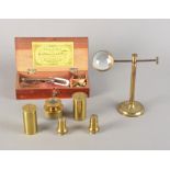 Microscope Parts and Accessories, lacquered brass - R & J Beck objectives (2), Nicol eyepiece and