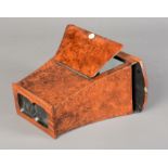 Mid-19th Century Brewster-pattern Stereoscopes, burr walnut veneer, G, ground glass screen