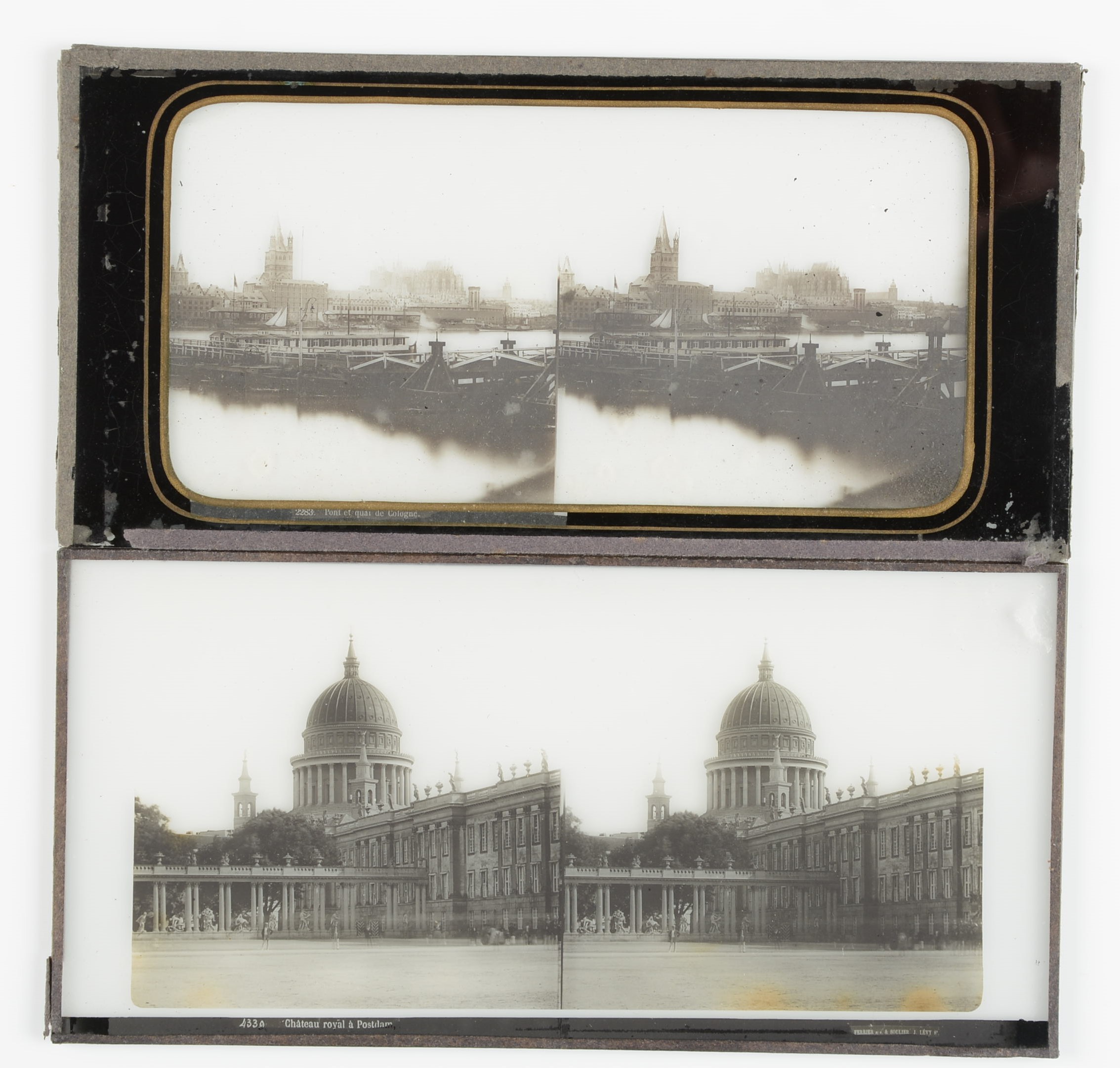 Stereoscopic Glass Diapositives, 19th Century UK and European topographical, some Palestine, P-G, (