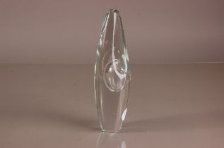 A c1970s Littala glass sculpture designed by Timo Sarpaneva, ref. 3568, Orchid Art Piece, 27.5cm