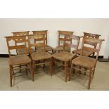 A set of eight mid 20th century church chairs