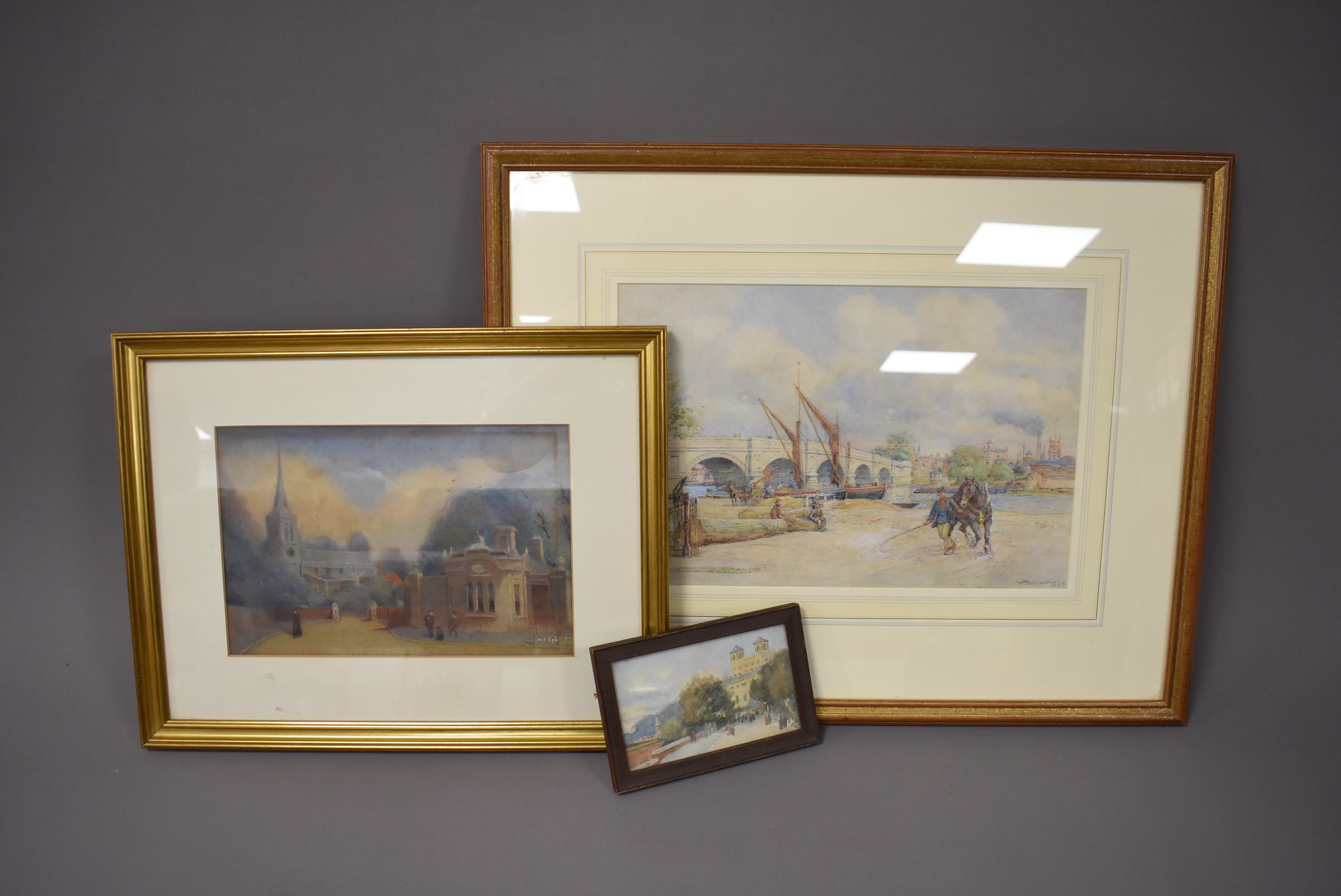 Continental School (Late 19th Century/early 20th Century), three watercolours, one of a place of