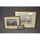 Continental School (Late 19th Century/early 20th Century), three watercolours, one of a place of