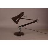 A late 20th century Anglepoise desk lamp, in brown