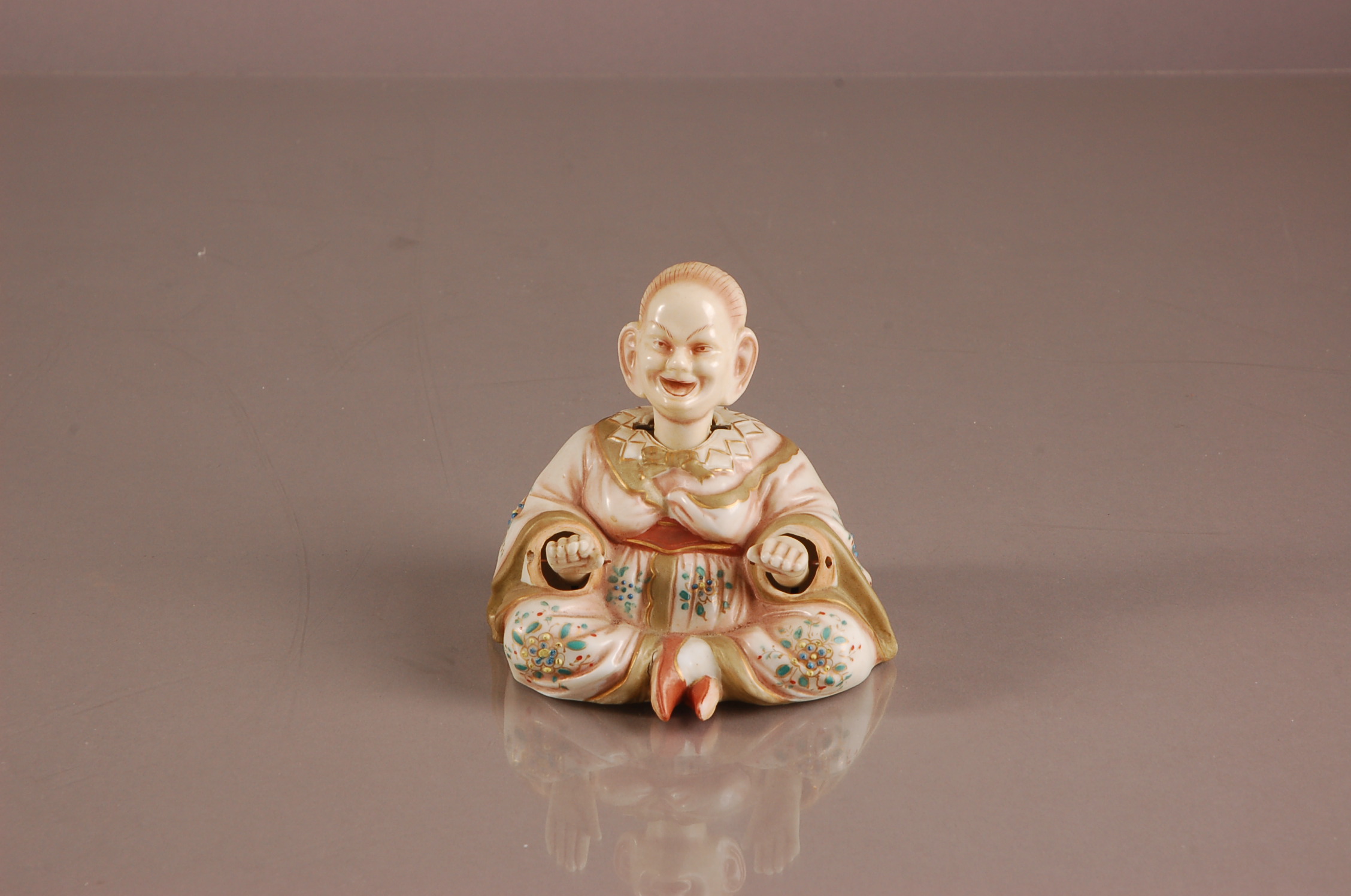 A late 19th century Ernest Bohne & Sohne porcelain Chinese Pagoda nodding figure, 10.5cm,