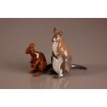 A Royal Copenhagen porcelain figure of a kangeroo, 15cm high and numbered 5154, together with a