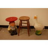 A second half 20th century plastic gnome stool by Phillipe Starck for Kartell, together with a
