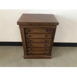 A late Victorian small mahogany Wellington chest, 59cm high, faded and AF