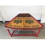 An Art Deco period fairground ball game, 162cm at its widest, tapered top with two game sections and