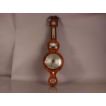 A Victorian rosewood wall barometer, 97cm, in the tradiotnal fashion