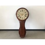 A nice 19th century mahogany drop dial long cased wall clock, 141cm high, marked Phineas Daniel