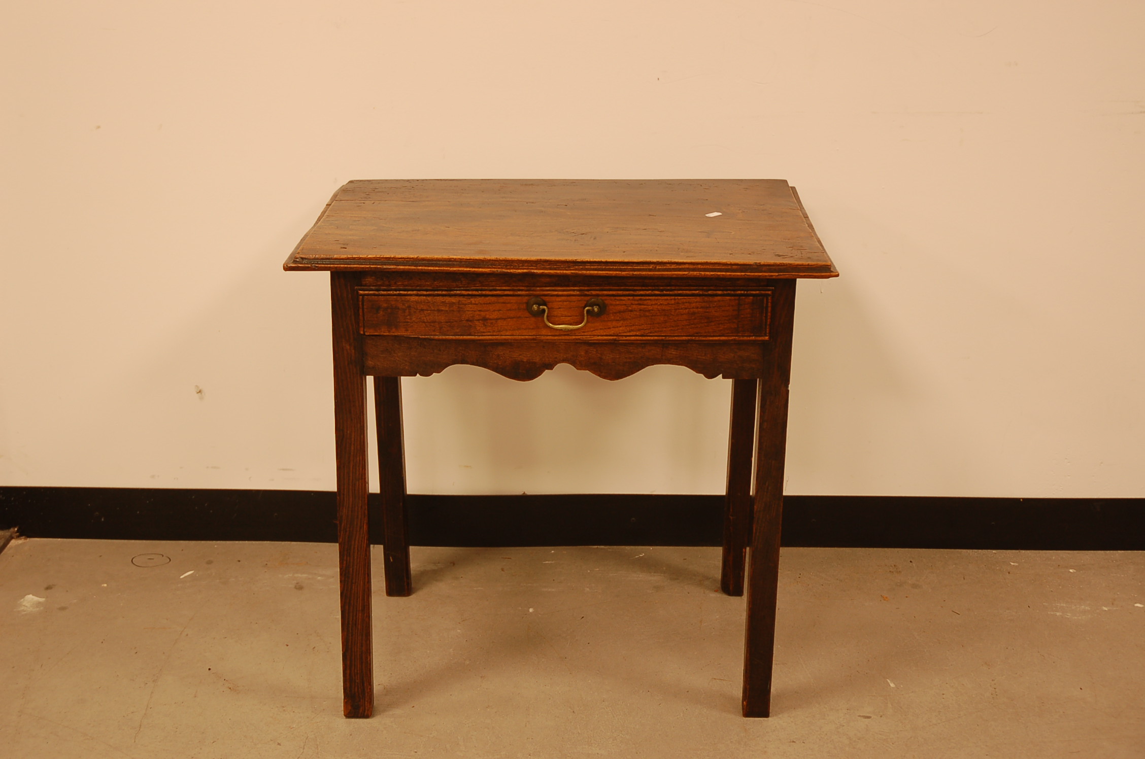 An 18th century oak side table, 69cm, with single drawer