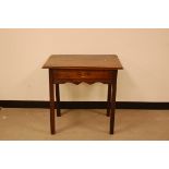 An 18th century oak side table, 69cm, with single drawer