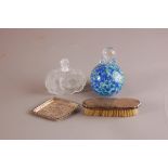 A second half 20th century Lalique glass scent bottle, together with a 1970s glass scent bottle, a