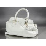 A Prada white matte deerskin handbag, with gilt hardware and original authenticity card no BN1436