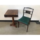 A Regency dining chair and a William IV mahogany ocassional table