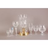 A collection of Waterford Crystal drinking glasses, five various sized liquor and wine glasses in
