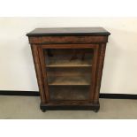 A Victorian mahogany veneered glazed bookcase, 114cm high and 76cm wide