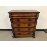 A Victorian mahogany veneered chest of drawers, 105cm wide and 121cm high, with frieze drawer over