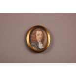 An antique portrait miniature, in gilt frame, 6cm high, believed to be that of Algernon Sidney (1623