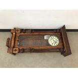 An Edwardian period walnut Vienese regulator wall clock, approx 130cm high