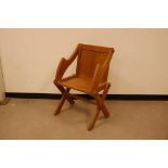 An early 20th century light oak Priests chair