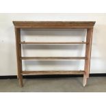A Victorian pine plate rack shelf unit, 142cm wide and 134cm