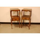 Two Victorian mahogany night stands, faded (2)