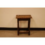 An 18th century oak joynt or joint stool,