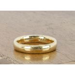 An 18ct gold wedding band, of D shape, ring size N, 5.5g