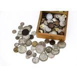A collection of British and World coins, including a US 1843 One Cent, VF, a worn William III