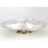 A c1970s Mexican white metal lazy Susan serving dish, 55.8 ozt, 40cm diameter, the spinning circular