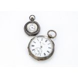 A Victorian silver open faced pocket watch from Russells Ltd, 52mm, appears to run, together with
