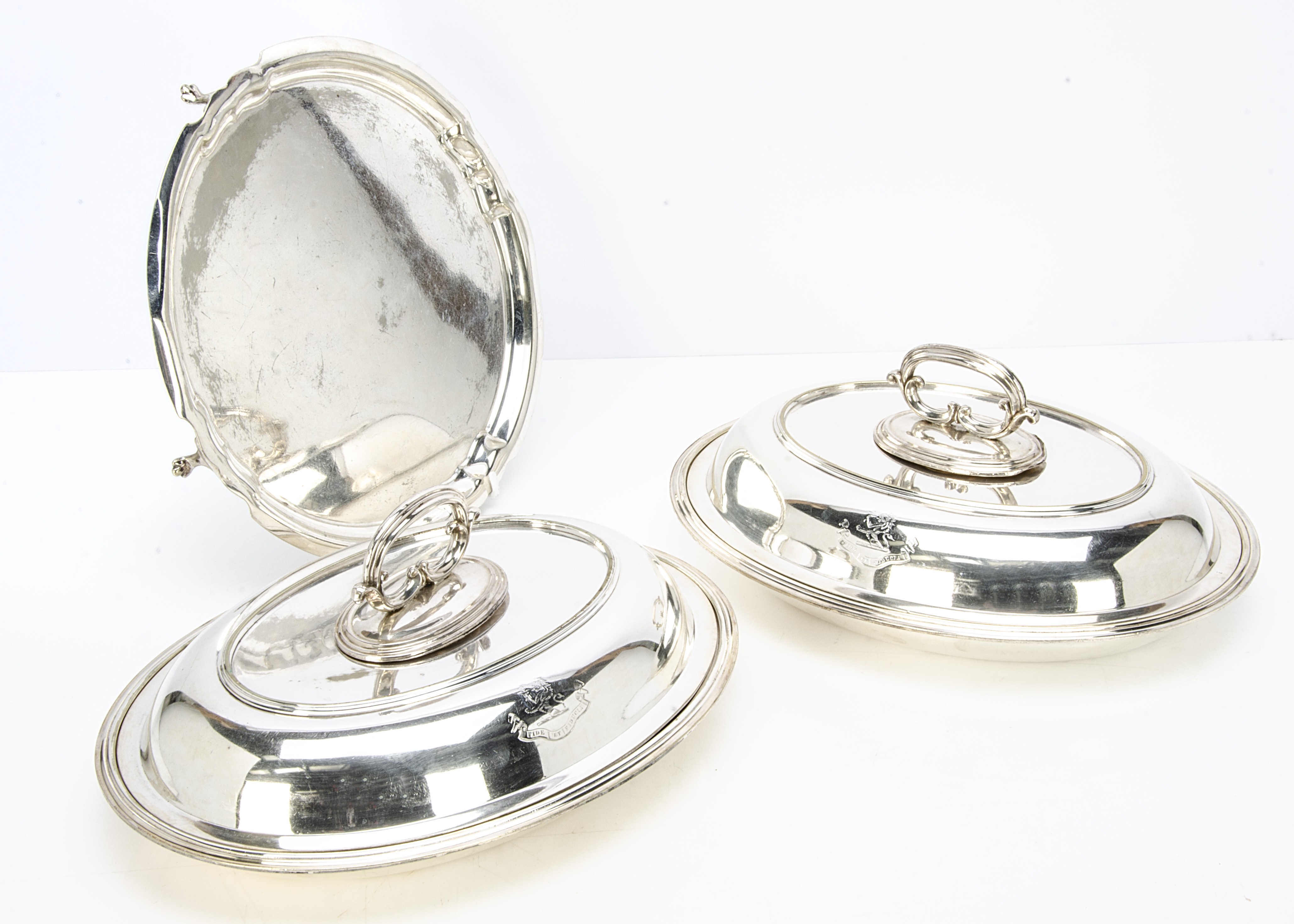 A collection of 19th & 20th century silver plate, including a Sheffield plate inkwell, a - Image 2 of 2