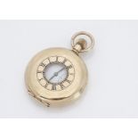 An early 20th century Elgin gold plated half hunter pocket watch, 51mm, appears to run, 17 jewel