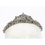 A 19th Century paste set silver mounted tiara, the various cut stones all in foil backed collet