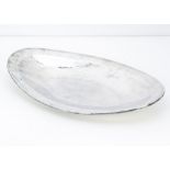 A c1970s Mexican white metal dish, 11 ozt, 30.5cm wide, oval, marked 925 with other markings
