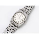 A c1970s Omega Automatic stainless steel gentleman's wristwatch, 35mm wide oblong case with