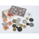 A collection of coins, including an 1895 crown, F, a 1797 cartwheel two penny, VF, an 1883 3p, and a