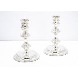 A pair of c1960s filled candlesticks from Mappin & Webb, probably silver plated (2)