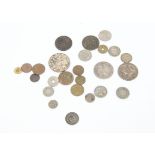 A collection of World coins, some 19th century representation, with European countries such as