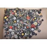 Large collection of Dinky Corgi Matchbox and other makers spare Wheels Tyres and Axles, most