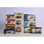 Modern Diecast Buses and Coaches, a boxed collection of vintage vehicles comprises Atlas Editions