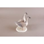 A second half 20th century Royal Copenhagen porcelain bird group, 21.5cm, modeled as two Canadian